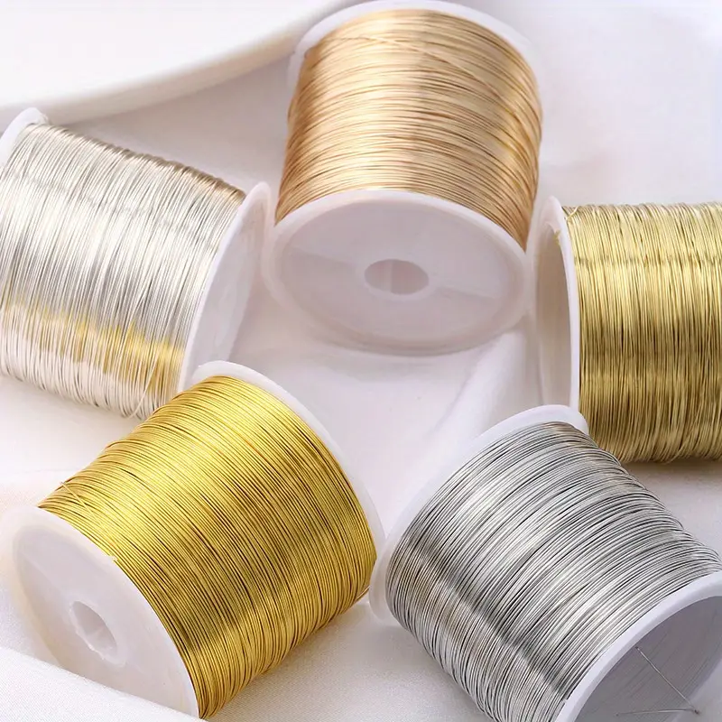 Copper Wire Roll - 1 rulo Altın Gümüş Renk Bakır